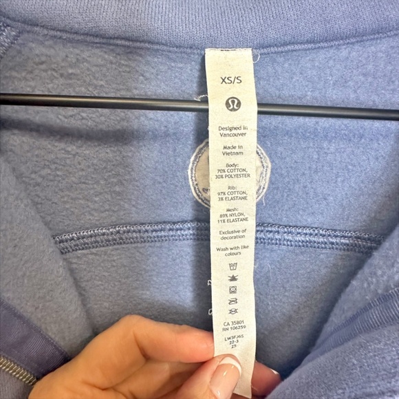 Lululemon Scuba Oversized Funnel Neck Half-Zip in Water Drop, Size XS/S - Picture 5 of 5
